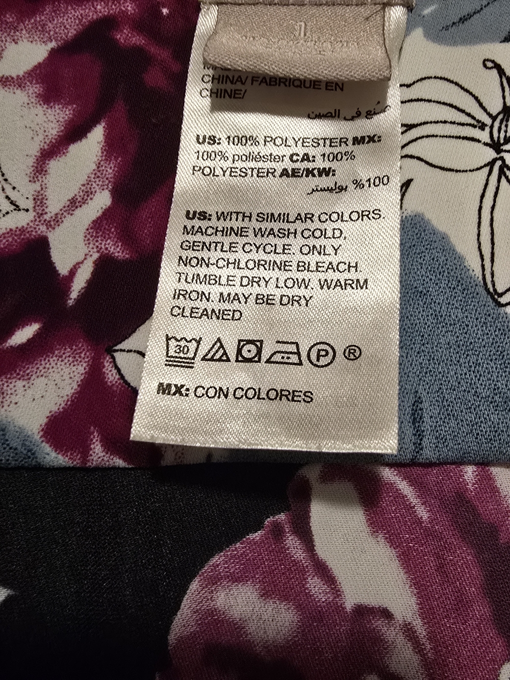 Chico’s Floral Colorblock Button Front Blouse Tunic Size 1 Medium - Picture 4 of 5